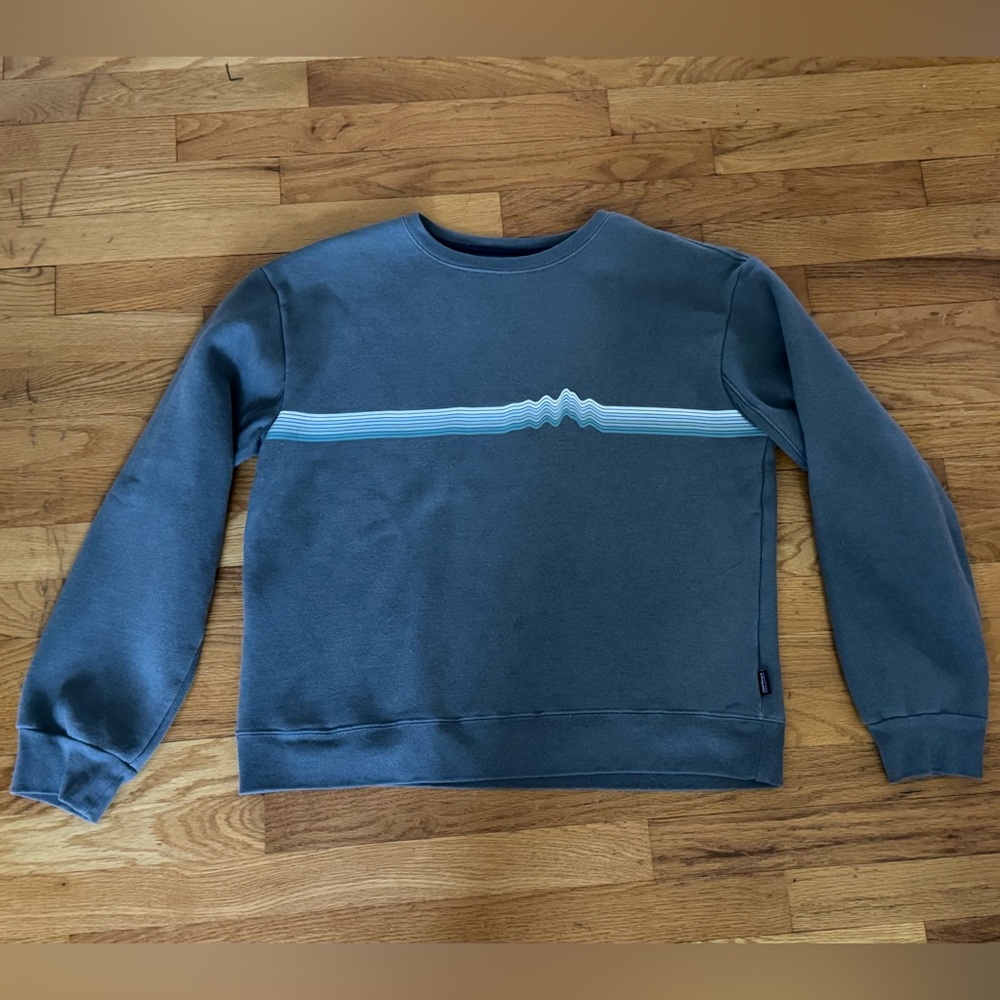 Patagonia Uprisal Crew Sweatshirt Womens Large Ridge Mtn Graphic Logo